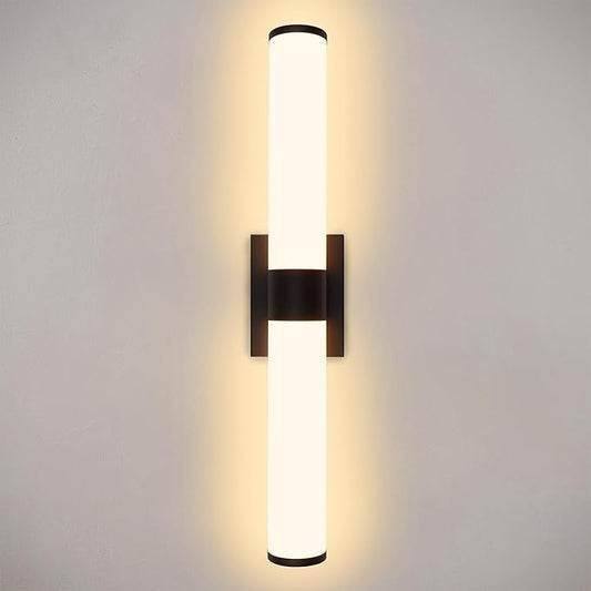 Kalium 24in Modern Wall Sconces, Dimmable Bathroom Vanity Lights, 3000K Warm White LED Indoor Sconces Lighting for Bathroom, Stairs, Living Room, Bedroom. Hardwired.