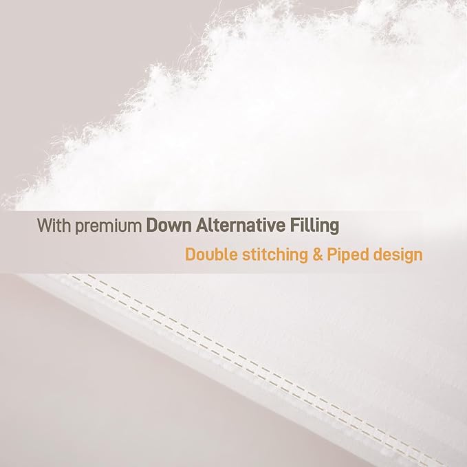 Hypoallergenic Cotton Cover with Soft Down Alternative Pillows, Standard/Queen Size Set of 2, Luxury Hotel Quality, Ideal for Side, Back and Stomach Sleepers, Oeko-TEX Certified