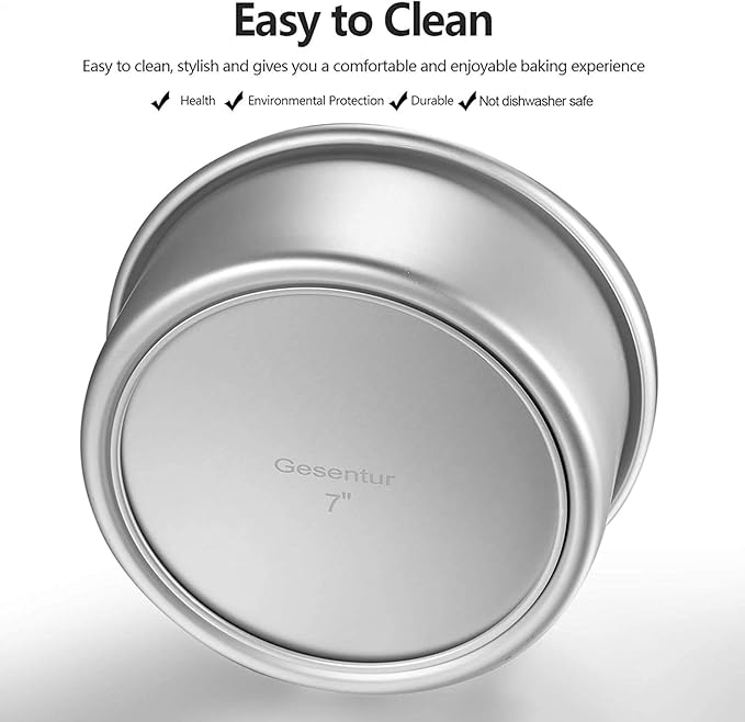 Gesentur Cake Pan Set, Round Cake Mold Anodised Aluminium 3 Pcs Bakeware With Removable Base for Cake Baking Party Birthday Christmas (5" 7" 9")