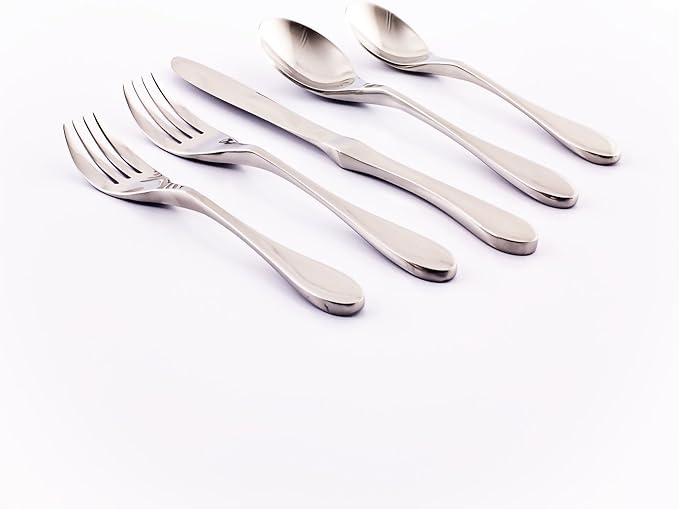 Knork Original Cutlery Utensils Flatware Set, 20 Piece, Gloss Silver