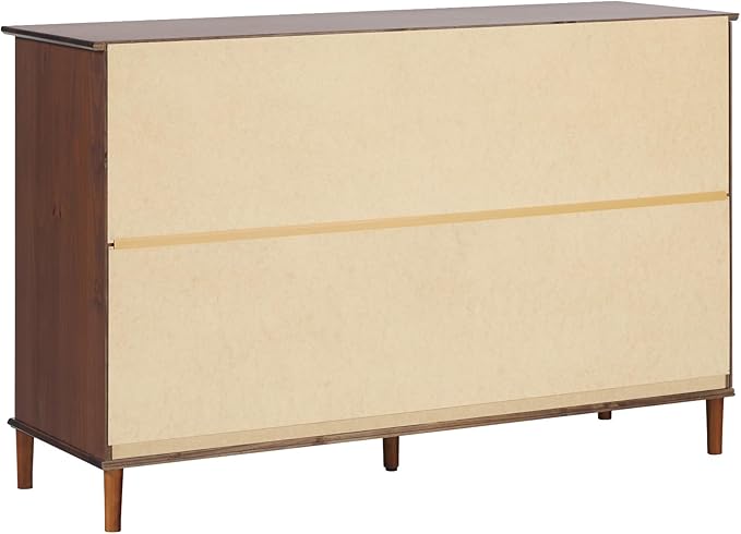 Walker Edison Modern 6-Drawer Solid Wood Dresser Bedroom Storage, 57 Inch, Walnut