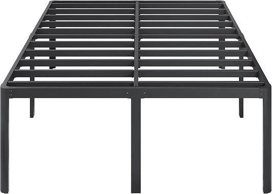 22 Inch High Queen Bed Frame with Rounded Corner Legs, Heavy Duty Metal Queen Platform Bed Frame with Steel Slats Support, No Box Spring Needed, Noise Free, Easy Assembly