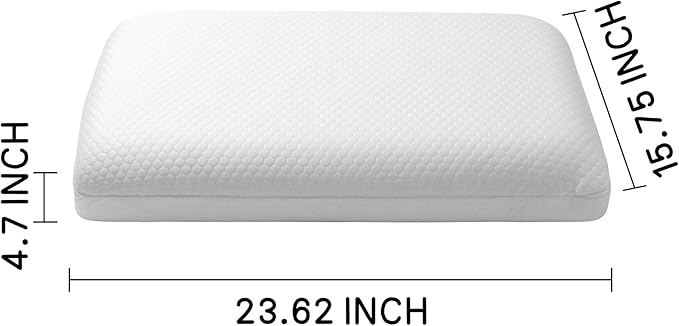 Memory Foam Bed Pillow，Adaptive Pillows for Neck Pain Relief，Medium Firm Pillow for Side,Back,and Stomach Sleepers Keep Pressure Relief to Deep Sleep, 24 * 16 * 5 Inches, Standard