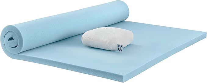 Sealy Dreamlife 2” Gel Memory Foam King Mattress Topper with Cooling Cover, SealyComfort Gel Foam, SealyCool Stretch Knit Cover with Corner Straps