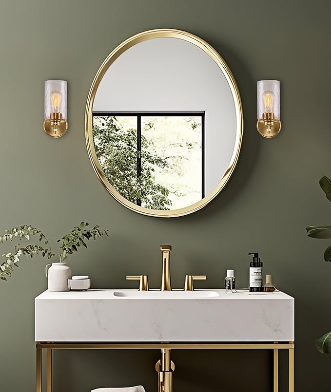 Kira Home Phoebe 10" Modern Wall Sconce/Vanity Light + Clear Hammered Glass Shade, Cool Brass Finish