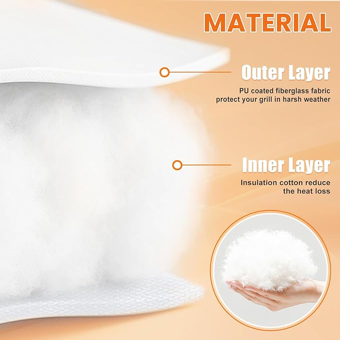 Grill Insulation Blanket for recteq Flagship 1100 Grill, Insulated Blanket Replacement for recteq Flagship 1100, Pellet Grill Blanket, Save Heat for Winter Cooking