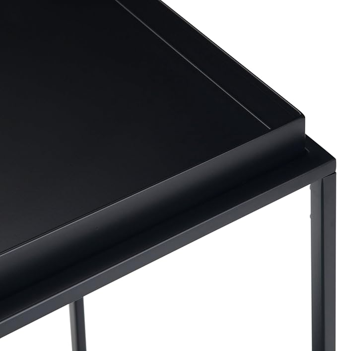 SIMPLIHOME Garner 47 inch Wide Industrial Tray Top Console Table in Black for the Living room Entryway and Bedroom