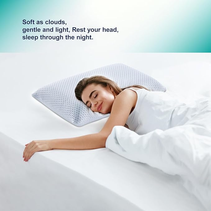 Gooo&Ma Memory Foam Pillow-1-Pack,Memory Foam Bed Pillow for Sleeping, Firm, Gel for Neck Support