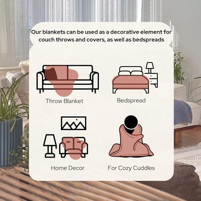 Dalisa 100% Organic Turkish Cotton Throw Blanket - GOTS Certified, Cozy - Perfect for Couch, Bed, and Home Decor - Boho Vintage Knit Alina (Amber Glow, 60x80)