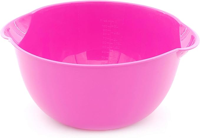 Mintra Home Mixing Bowl w/Colander (Large 4.5L, Purple) - For Washing & Draining Fruits And Vegetables - Heavy Duty Plastic for Baking, Cooking Supplies - Dishwasher Safe