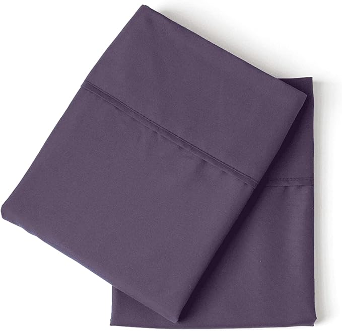 PeachSkinSheets Night Sweats: The Original 1500tc Soft King Pillowcase Set Eggplant