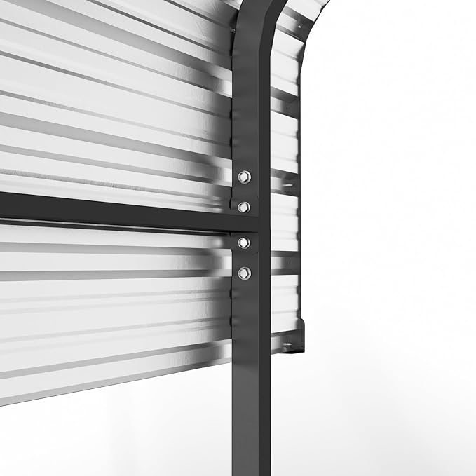 10x15 FT Metal Carport with Enhanced Base and Galvanized Steel Roof, Heavy Duty Outdoor Garage Car Shelter for Car, Boats and Truck