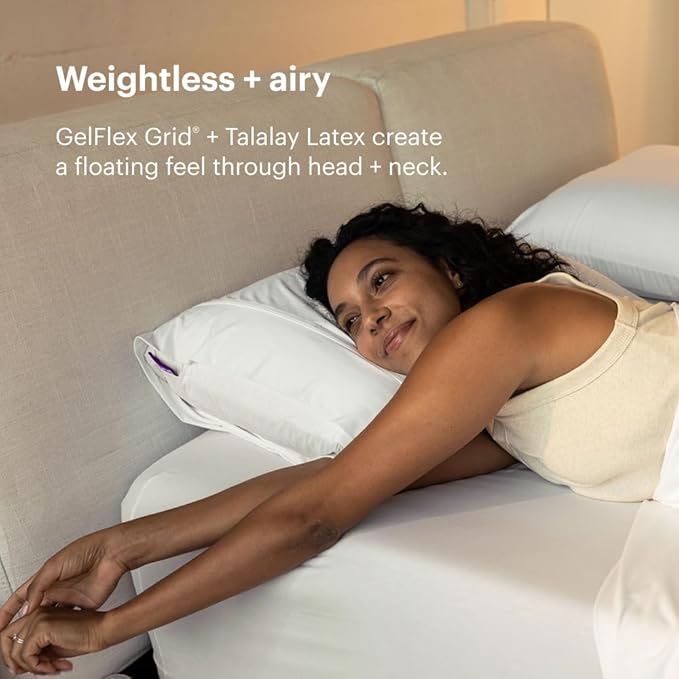Purple Harmony Pillow - Standard Tall, Greatest Pillow Ever Invented, 360º Hex Grid & Talalay Latex Core - No Pressure Support, Stays Cool, Luxurious Comfort