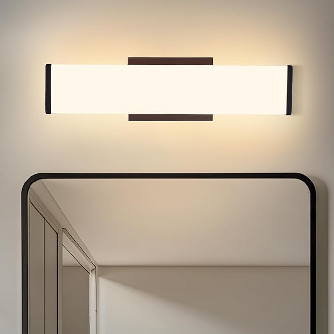 Kalium 16in Modern Wall Sconces, Dimmable Bathroom Vanity Lights, 3000K Warm White LED Indoor Sconces Lighting for Bathroom, Stairs, Living Room, Bedroom. Hardwired.