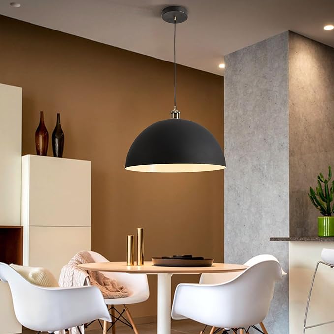 Modern chandelier Industrial style chandelier 17.72 inches Black and white color scheme Indoor chandelier Length of wire 78.74 inches - Suitable for kitchen island, dining room and bedroom use