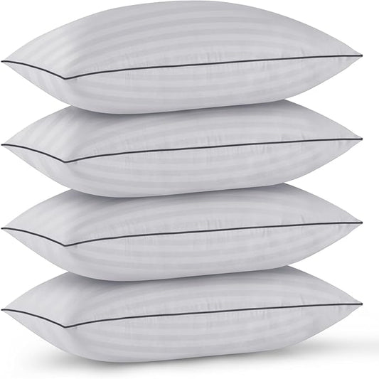 GOHOME Pillows Standard Size Set of 4 - Bed Pillows for Sleeping 4 Pack, Cooling Supportive Hotel Pillows with Premium Soft Down Alternative Fill for Side Stomach and Back Sleepers