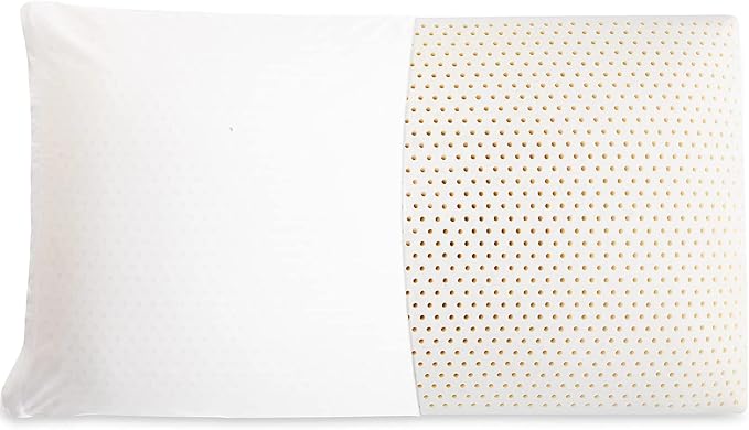 Artka Talalay 100% Natural Premium Latex Pillow (Standard Size), Helps Relieve Pressure, Bed Pillow for Sleeping, Neck Pain Relief Help, for Side Back Stomach Sleeper with Removable Cotton Cover