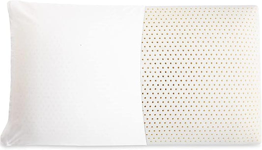 Latex Pillow, 100% Talalay Natural Latex Pillow, Soft Sleeping Bed Pillows with Cotton Cover, Queen Size, Perfect for Side/Back Pain, Stomach, Neck, Stress Relief (King)