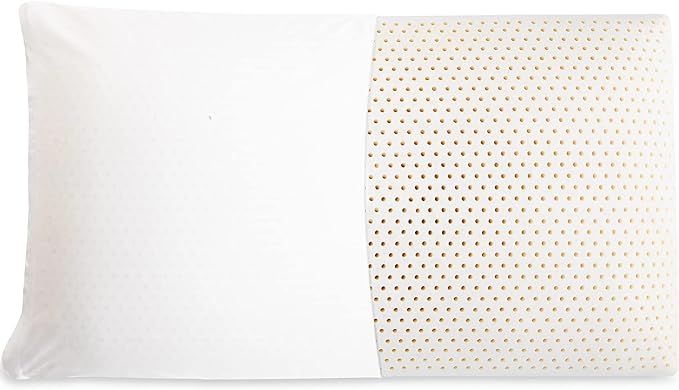 Latex Pillow, 100% Talalay Natural Latex Pillow, Soft Sleeping Bed Pillows with Cotton Cover, Queen Size, Perfect for Side/Back Pain, Stomach, Neck, Stress Relief (Queen)