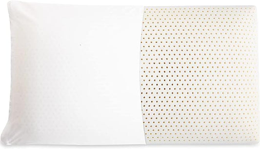 Latex Pillow, 100% Talalay Natural Latex Pillow, Soft Sleeping Bed Pillows with Cotton Cover, Queen Size, Perfect for Side/Back Pain, Stomach, Neck, Stress Relief (Queen)