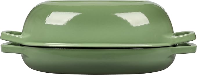 Enameled Cast Iron Dutch Oven Pot with Lid, Oval Dutch Oven for Bread Baking, Bread Oven for Homemade Sourdough Bread Baking, 5qt, Pistachio Green