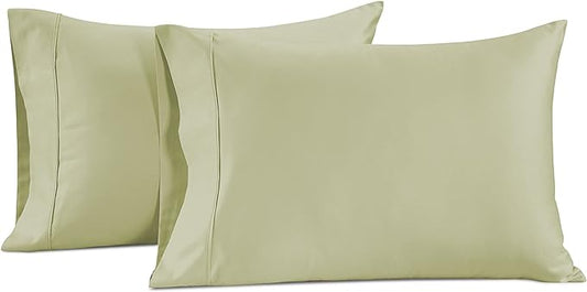 Pillow Case Covers King, Set of 2, 100% Egyptian Cotton Sateen, Soft Cool & Smooth 1000 Thread Count Pillow Cases - Seafoam