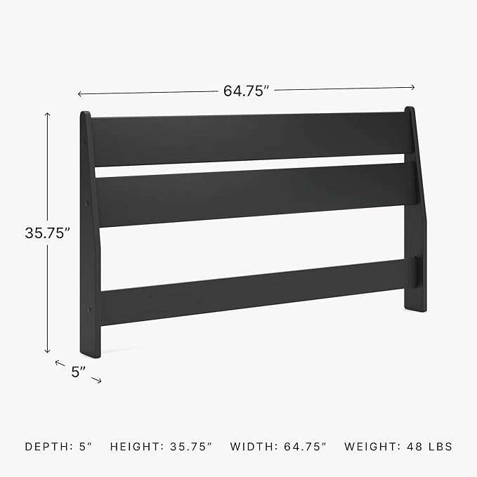 Signature Design by Ashley Socalle Modern Panel Headboard, Queen, Black