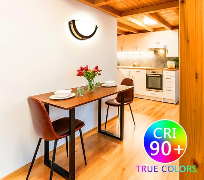 CLOUDY BAY 12-inch CRI90+15W 3000K/4000K/5000K Color Temperature Adjustable Dimmable LED Wall Sconce, ETL Listed LED Half Moon Wall Fixture, Brushed Nickel