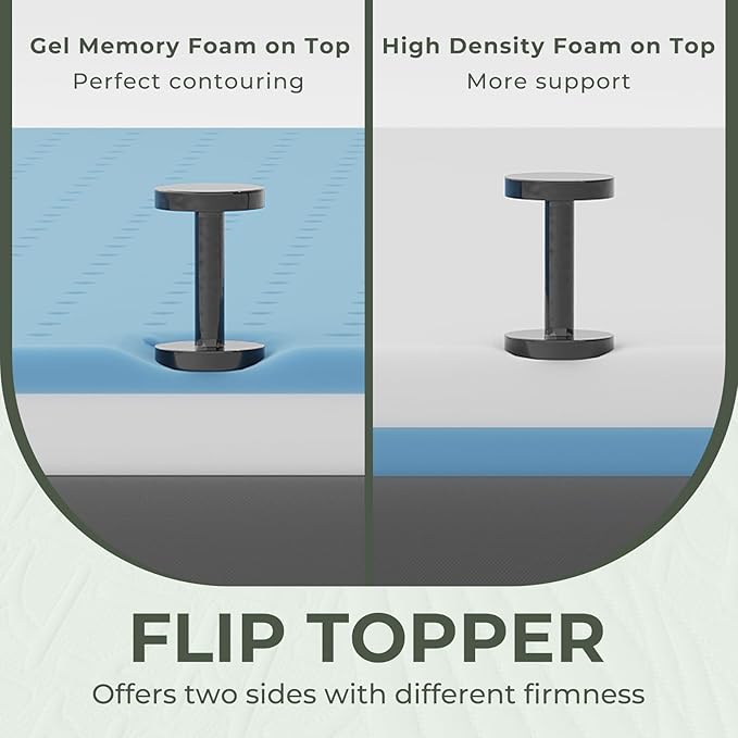 4 Inch Twin Firm Mattress Topper, Extra Firm Memory Foam Bed Topper for Pain Relief, Cooling Gel-Infused & Removable Cover, CertiPUR-US & Oeko-Tex Certified