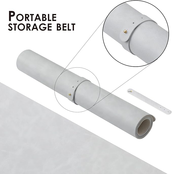 Distressed Leather Desk Mat - Non-Slip PU Desk Pad for Office and Home - Desk Organization and Accessories - Ideal for Large Mouse Pad and Desk Mats on Top of Desks(Ash Gray,36"x 17")