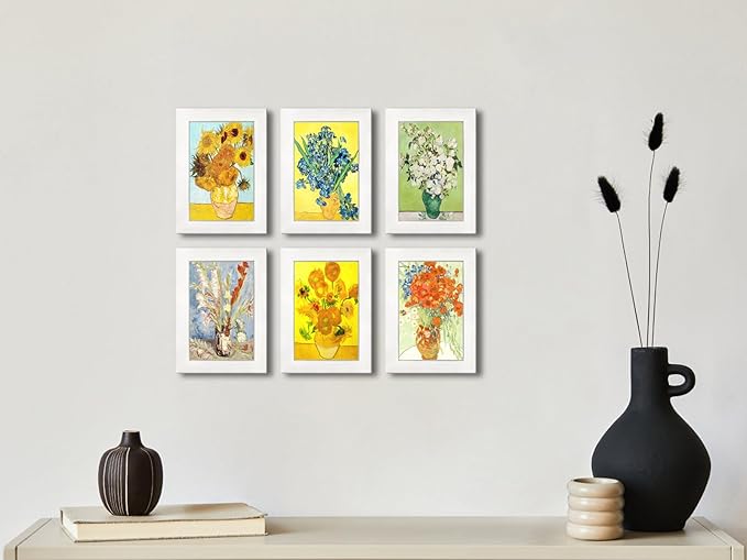 4x6 Picture Frame Set of 6 with Real Glass for Pictures 4x6 Without Mat, Wall Gallery or Tabletop display Photo Frames in White