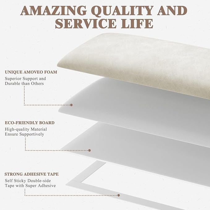 Upholstered Headboard for Queen Size Bed, Wall Mounted & Peel and Stick Headboard, Soundproof DIY Wall Panels, Leather Head Board in Modern Design for Bedroom (9 Panels, Each 23.62"x9.84"