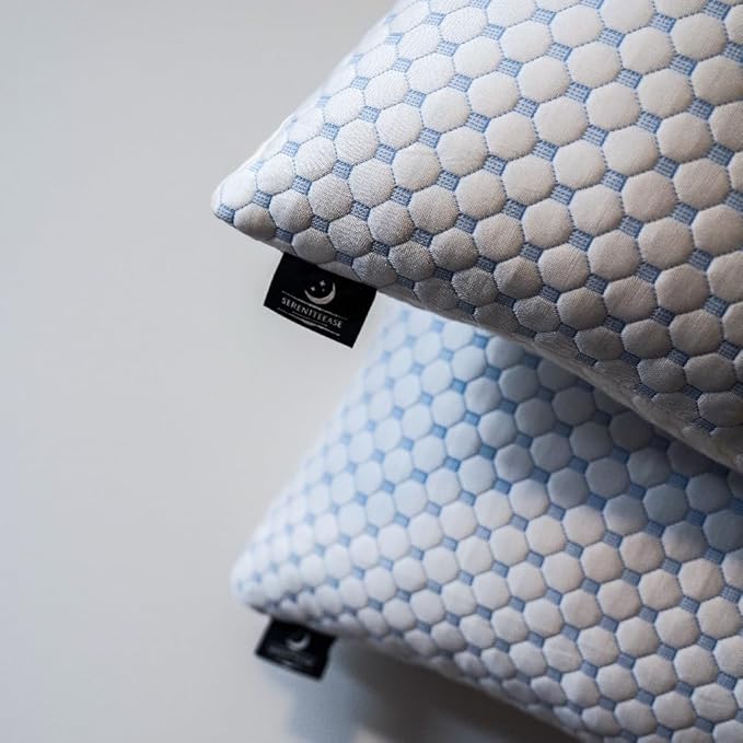 Cooling Bed Pillows for Sleeping 2 Pack Shredded Memory Foam Pillows Adjustable Cool Pillow for Side Back Stomach Sleepers Pillows Queen Size Set of 2 Washable Removable Cover