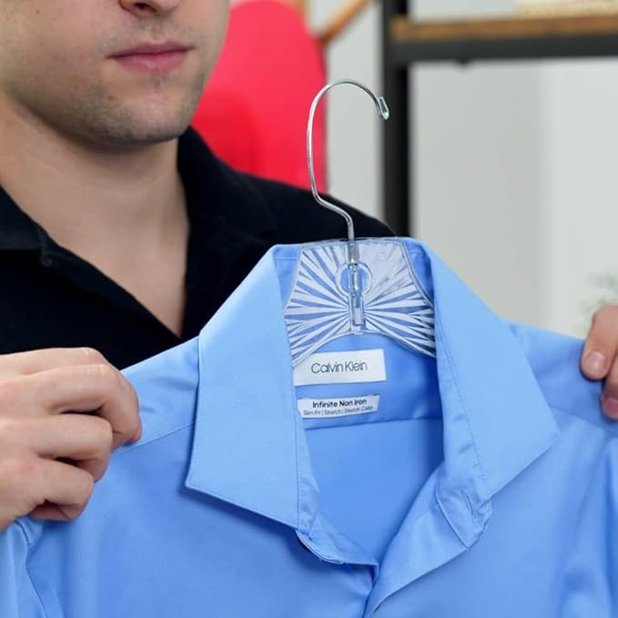 Clothes Hangers Plastic Set of 25 Pack Heavy Duty Hanger Dresses, T-Shirts Shirt Dress Blouse Hangers for Closet Organization Crystal Hangers Women and Men Coat Hanger