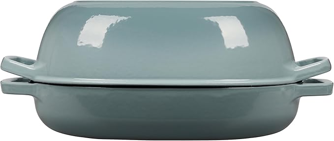 Enameled Cast Iron Dutch Oven Pot with Lid, Oval Dutch Oven for Bread Baking, Bread Oven for Homemade Sourdough Bread Baking, 7qt, Seasalt