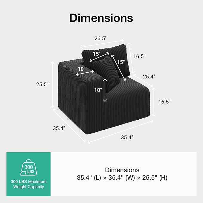 Novilla Modular Sectional Sofa, Modern Cloud Sectional Couch with Smarts Coil™ Support, Upholstered Boneless Couch for Living Room Apartments Bedroom, No Assembly Required (Left-arm Seat)