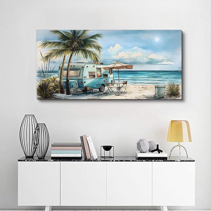 PHAOHUAXM Large Wall Decor For Office Framed Wall Art For Living Room Modern Bedroom Wall Decor Beach And Ocean Landscape Canvas Prints Wall Paintings Seascape Pictures Artwork Home Decor 30"X60"