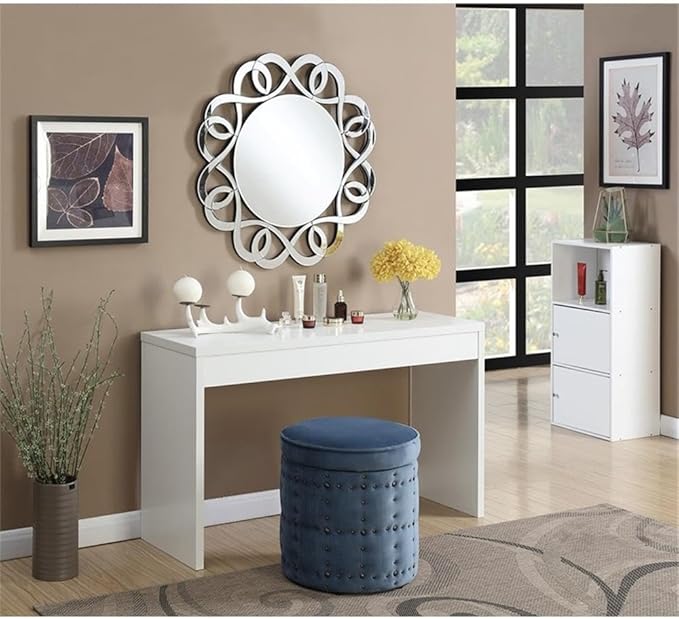 Convenience Concepts Northfield Hall Console Table 48" - Modern, Minimalist Narrow Sofa Display Accent for Contemporary Living Room, Entryway, or Hallway, White