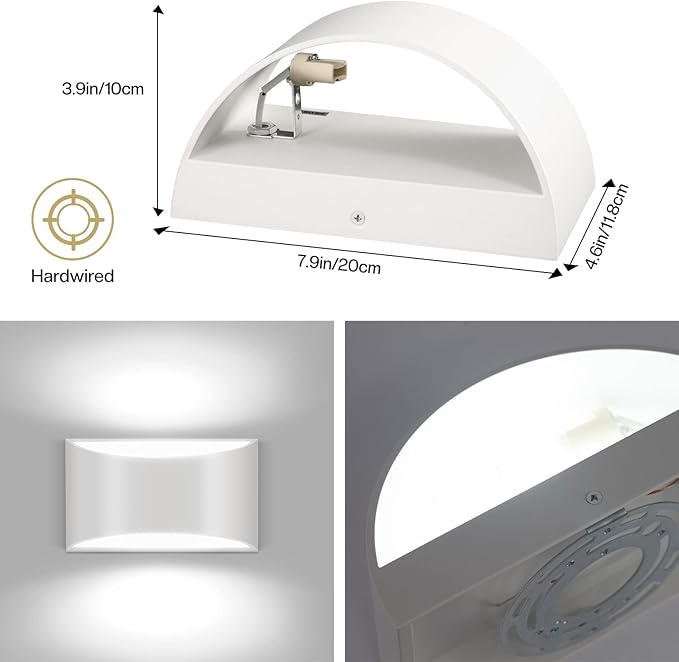 4 Pack Wall Sconces Indoor White Modern LED Wall Sconce Hardwired Up and Down Wall Light Fixture for Bedroom Hallway Corridor Cool White 6000K(with G9 Bulbs)