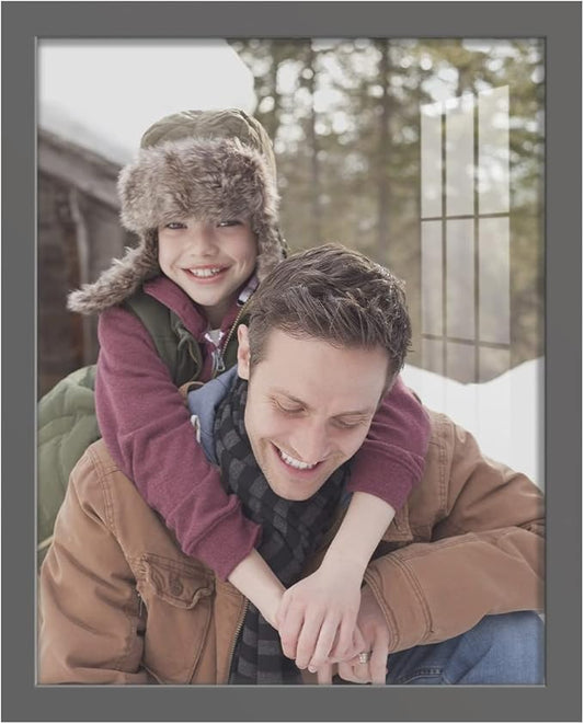 Renditions Gallery 11x14 inch Picture Frame High-end Modern Style, Made of Solid Wood and High Definition Glass Ready for Wall and Tabletop Photo Display, Gray Frame