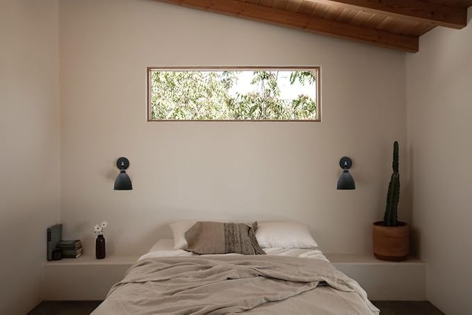 Yosoan Vintage Wall Sconce Bookcase Light, 2-Pack Dimmable On Off Switch Hardwired Industrial Mount Metal Fixture Lighting Lamp with 6.1" Oval Black Metal Shade in-Build Gold Reading Light for Bed