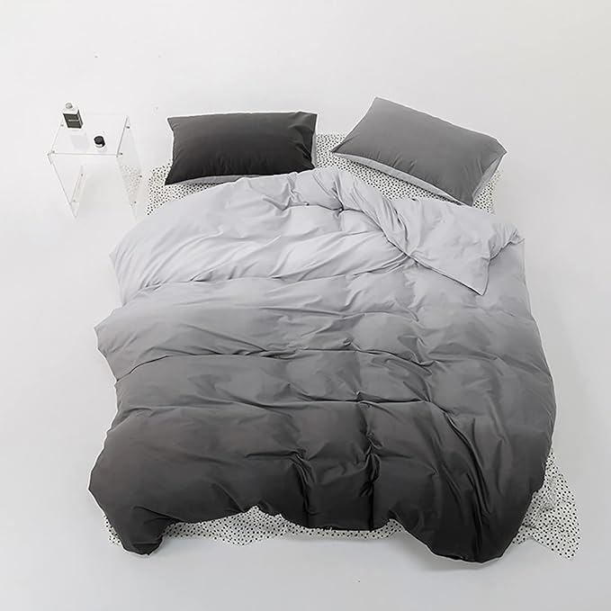 Luxlovery Grey Gradient Comforter Set Twin Black Grey Bedding Set Men Women Abstract Bedding Set Soft Breathable Blanket Quilts Modern Dark Grey Comforter Set