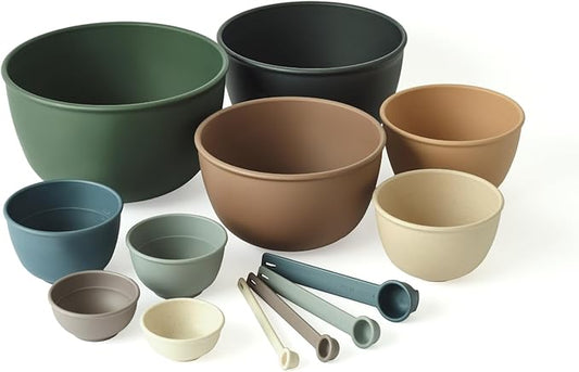 Bamboozle Astrik Baking Bundle | 5 Piece Mixing Bowl Set | Measuring Cups and Spoons | Cooking and Meal Prep | Dishwasher Safe | Microwave Safe | Alpine Forest