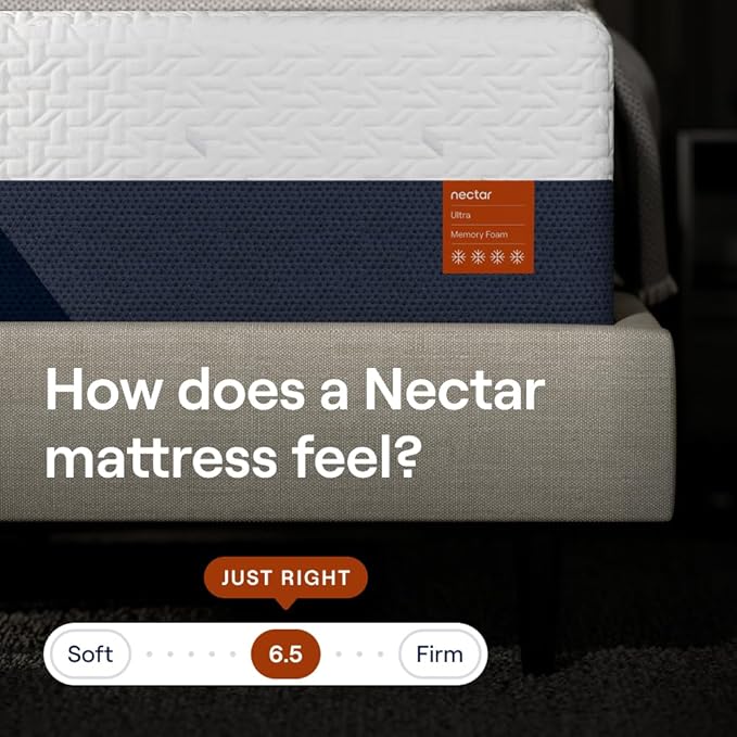 Nectar Ultra 15“ Queen Mattress - Medium Firm - Cooling Fibers & Temperature Regulating Material - 4” Pressure Relief Layer - Zoned Ergonomic Support Layer - 365-Night Mattress Trial