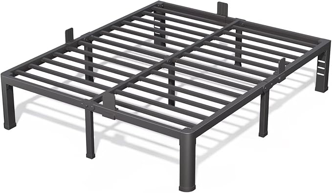14 Inch King Bed Frame with Rounded Corner and Headboard Hole Mattress Retainers 3500 lbs Heavy Duty Support Metal Platform Bed Frame Noise Free No Box Spring Needed Easy Assembly
