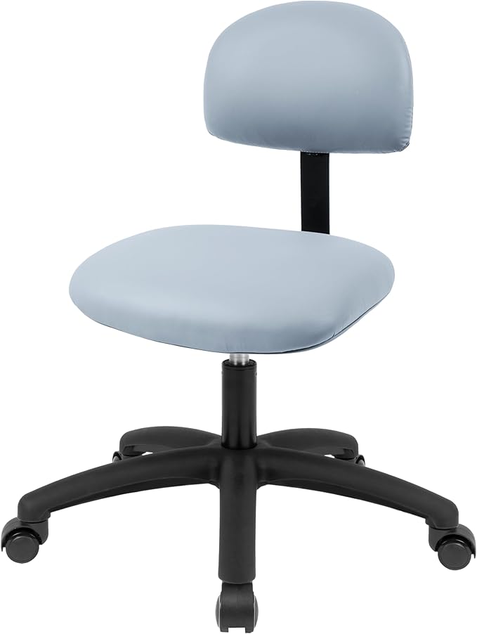 Chair Master FSS Series Square seat Medium (19"-27") seat Height Chair. Vinyl-for Office, Garage, Desk, Shop, Computer, Doctor, Medical, Easy to Clean! (Gray, Medium, Self Braking Casters)