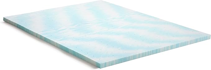 Linenspa 2 Inch Gel Swirl Memory Foam Mattress Topper – Cooling Gel Infused – Pressure Relieving Bed Topper - Mattress Pad – CertiPUR Certified - Twin Size