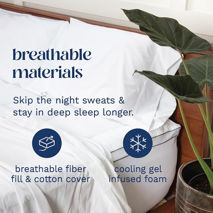 ViscoSoft 4 Inch Pillow Top Memory Foam Mattress Topper Short Queen - Cooling Hybrid Lux Dual Layer RV/Camper Mattress Pad - CertiPUR-US Certified