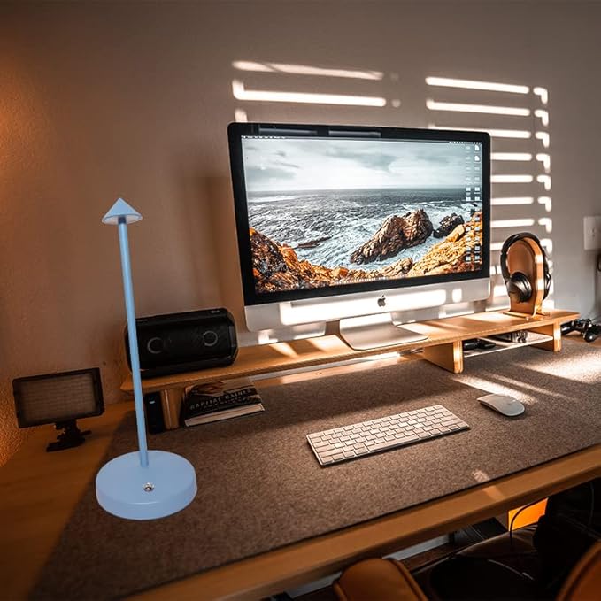 Cordless Table Lamps,Rechargeable Led Touch Bar Lamp,Portable Battery Desk Lamp,Brightness Dimmable Small Table Lamps,Minimalist Design,for Living Room/Restaurant/Couple Dinner/(Blue)