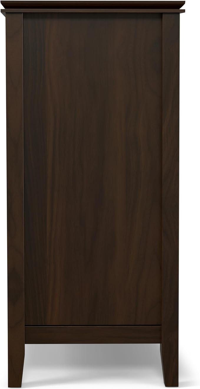 SIMPLIHOME Artisan SOLID WOOD 53 inch Wide Transitional TV Media Stand in Tobacco Brown For TVs up to 60 inches for the Living Room and Entertainment Center